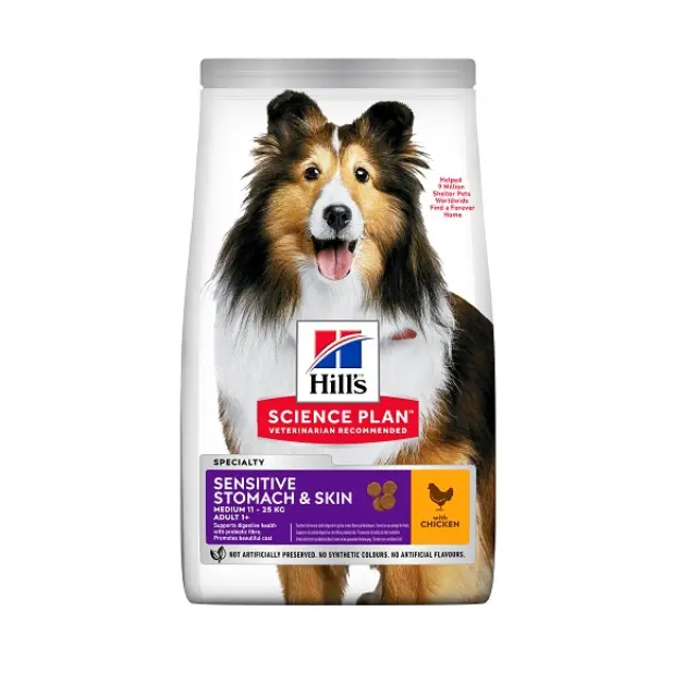 HILL’S SCIENCE PLAN sensitive stomach and skin ADULT 2.5 kg (2 + 0,5 kg δωρο)
