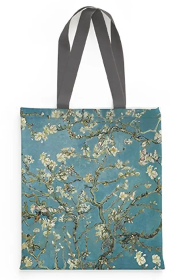Τσάντα υφασμάτινη σουετ Van Gogh – Almond Blossom (Brainfood)