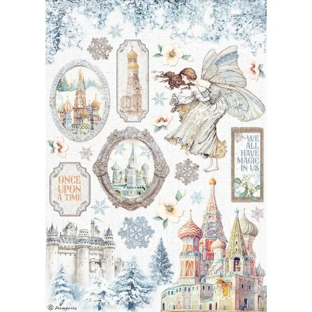 Ριζόχαρτο Stamperia 21x29cm, Winter Tales, Castle