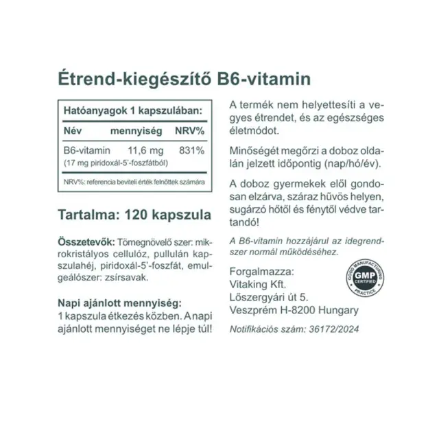 Vitaking Vitamin B6 (P5P) 120 Capsules 2