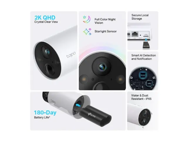 TP-Link Smart Wire-Free Security Camera System (TAPO C420S1) 2