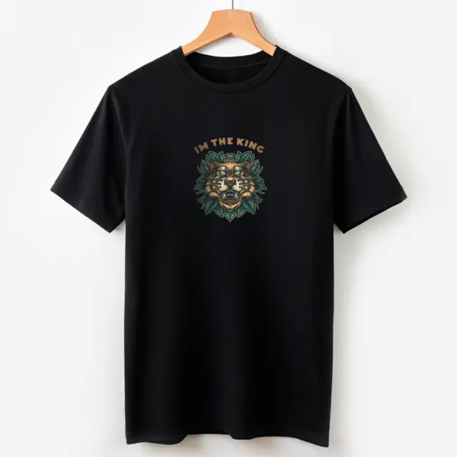 T-shirt Noshame® Μαύρο με τύπωμα I’m the King - 122313 - XXL 2