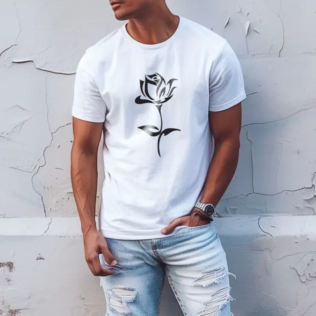 T-shirt Noshame® Λευκό με τύπωμα Rose - 3025169 - XXL