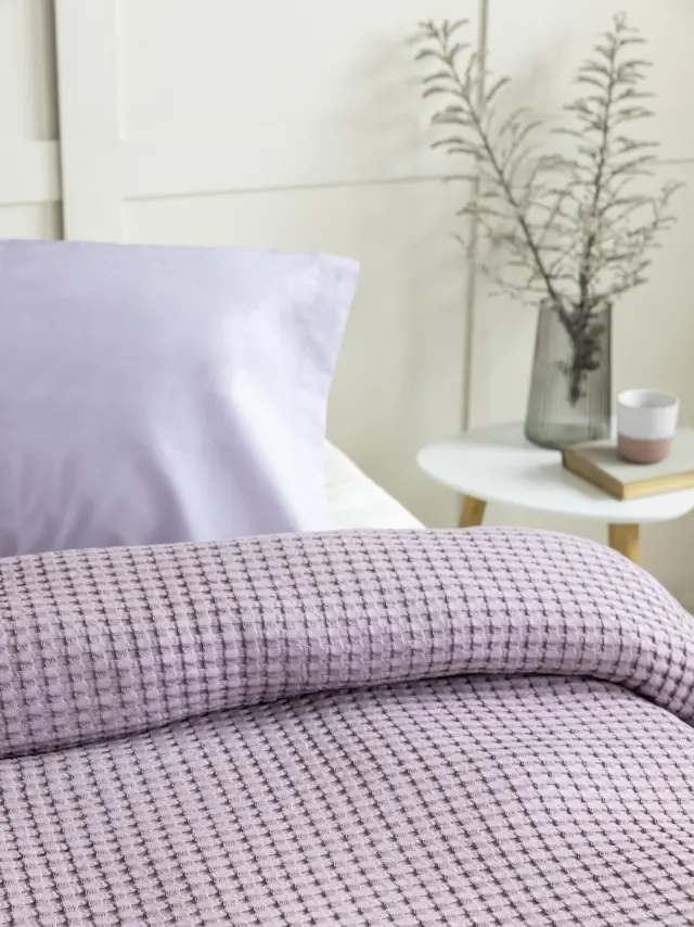 Κουβέρτα 160x240 Μονή Πικέ Comfy Nima 100% βαμβακερό- Warm Lilac 2