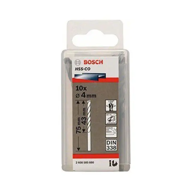 Bosch 2608585880 - Τρυπάνια Μετάλλου Κοβαλτίου HSS-Co 10τμχ (4x43x75mm)