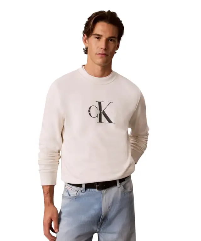 Calvin Klein - Ανδρική Μακρυμάνικη Φούτερ Non-Brushed LV04RG278G-YAS Εκρού 2
