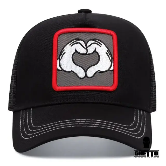 Ghetto Black Cap Cartoon Hand Heart Shape 2
