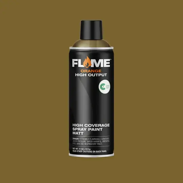 Flame Orange Spray Paint 400ml FO-633 Khaki Green