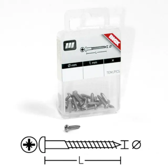 Λαμαρινόβιδα Inox Οβάλ 3.5X16 30Τμχ