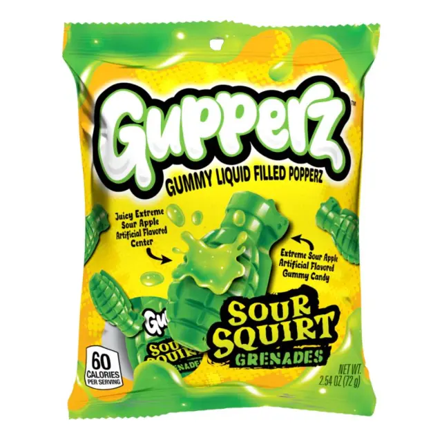 Gupperz Sour Squirt Grenades Peg Bag 72gr
