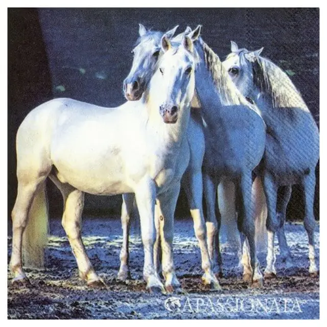 Χαρτοπετσέτα για decoupage, White Horses
