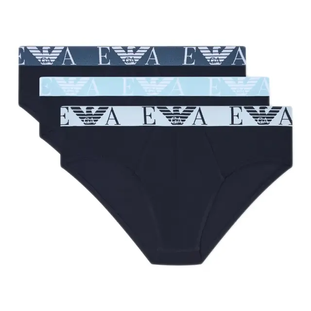 Emporio Armani Ανδρικό Slip Bold Monogram Logo - Τριπλό Πακέτο, Χρώμα Σκούρο Μπλε - 2XL