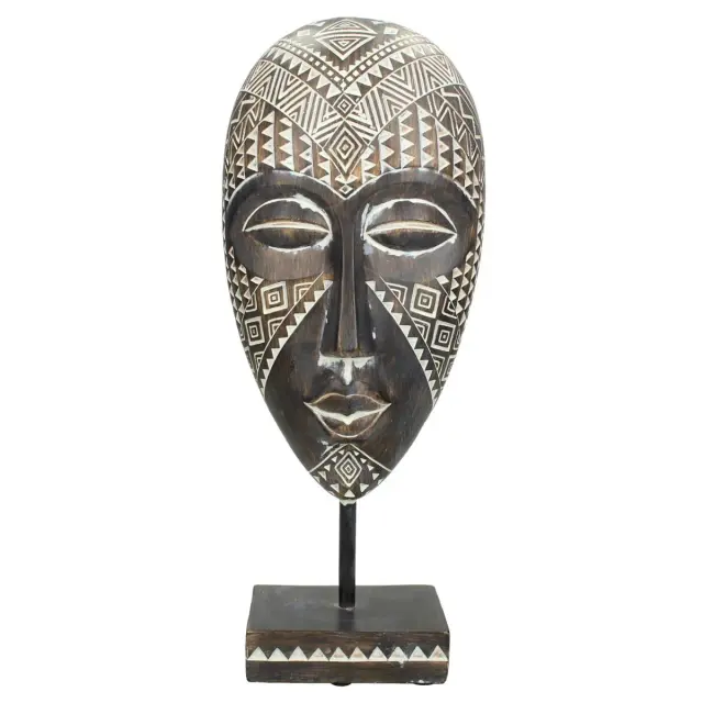 Διακοσμητικό Μάσκα Καφέ Polyresin 13x7.5x32.5cm