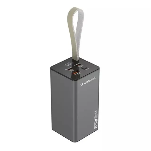Wozinsky Powerbank K65+ 65W 30000mAh 2x USB-C, 1x USB-A Gray (WK65Y+S)