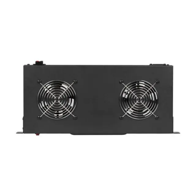 Lanberg 19" Fan Unit Ventilation Panel with LCD 2 Fans & Thermostat 230V Black (AK-1502-B) 2