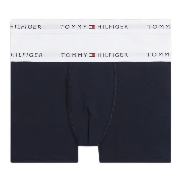 Tommy Hilfiger Παιδικό Boxer Αγόρι Signature Logo Waistband - Διπλό Πακέτο, Χρώμα Σκούρο Μπλε-Λευκό