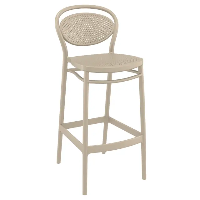 Σκαμπό Bar MARCEL Dove Grey PP 45x52x106cm