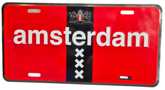 Amsterdam XXX License Plate - Κόκκινο (30x15cm)