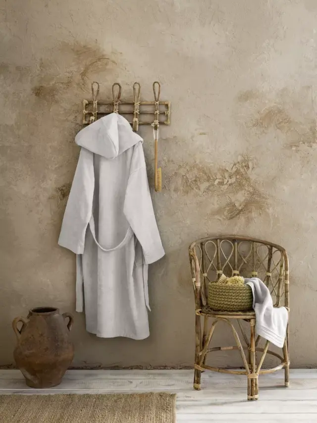Μπουρνούζι με κουκούλα Zen - Oat Beige Μπεζ Medium