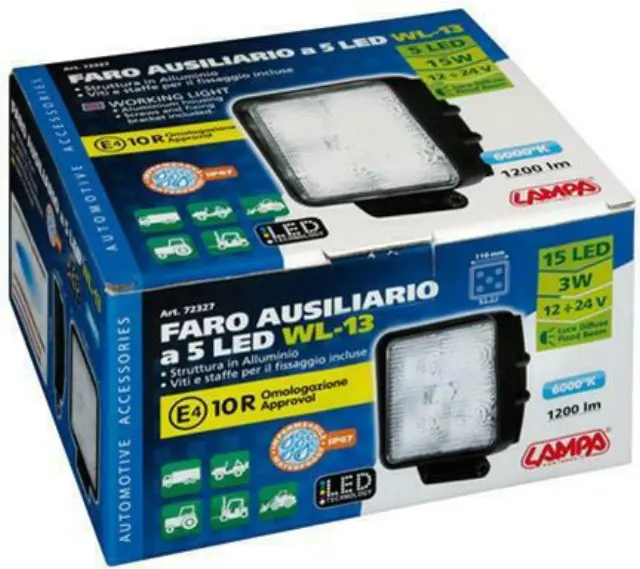 Lampa WL-13 Τετράγωνος Προβολέας Αυτοκινήτου LED Universal 12/24V 15W 11cm 1τμχ 72327 2