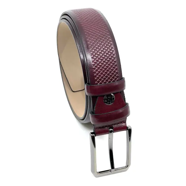 Μπορντό Ζώνη P.U. Leather 3,5 cm 3