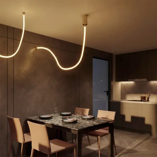 LED Μοντέρνο Φωτιστικό Οροφής GLOW 27Watt CCT σε Χρυσό Πλατίνα και Λευκό Νήμα KLV-101-0155-V2