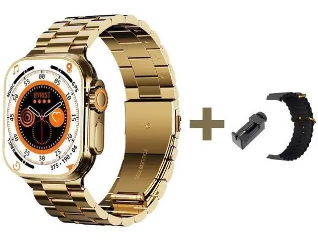 M9 Ultra Plus 49mm Smartwatch με Παλμογράφο Χρυσό 2