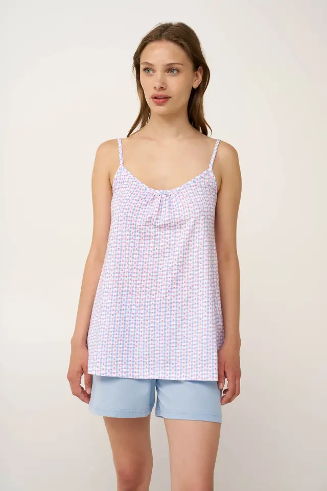 Βαμβακερό Baby Doll με Τιράντες Vamp 24245 BLUE KENTUCKY