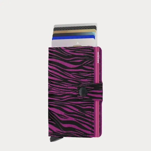 Δερμάτινο Πορτοφόλι Secrid Miniwallet Matte Zebra Fuchsia Μαύρο-Φούξια - ONESIZE 3