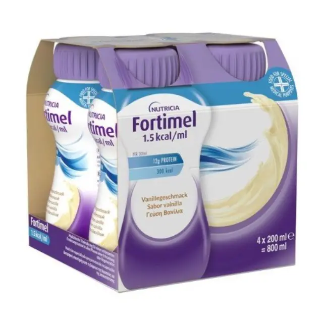 NUTRICIA Fortimel PROTEIN Υπερπρωτεϊνικό Ρόφημα Με Γεύση ΒΑΝΙΛΙΑ 4x200ml