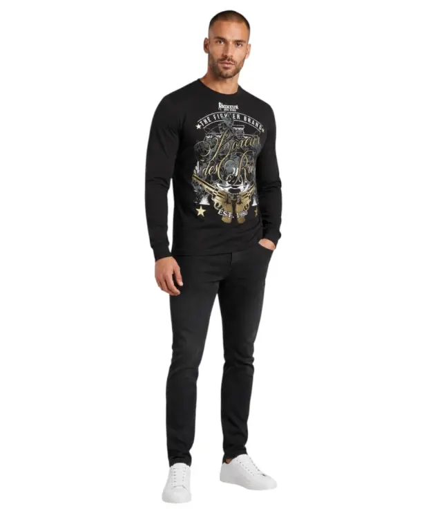 Boxeur Des Rues - Ανδρική Μακρυμάνικη Μπλούζα T-Shirt BXM2000261AY-BLACKG Μαύρο - XL 2