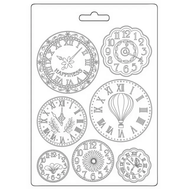 Καλούπι εύκαμπτο A5, 15x21cm, Stamperia, Create Happiness - Welcome Home, Clock