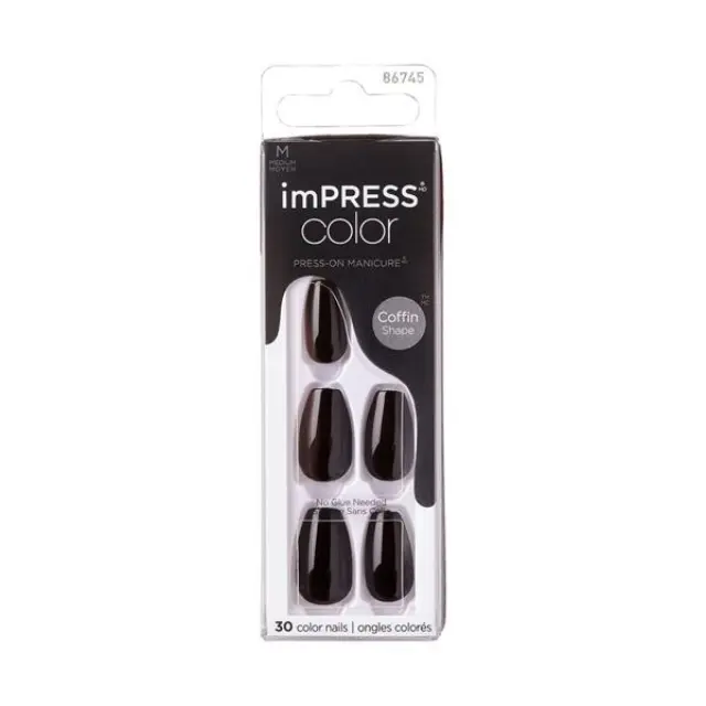 Kiss Τεχνητά Press-On Νύχια Impress Color - All Black