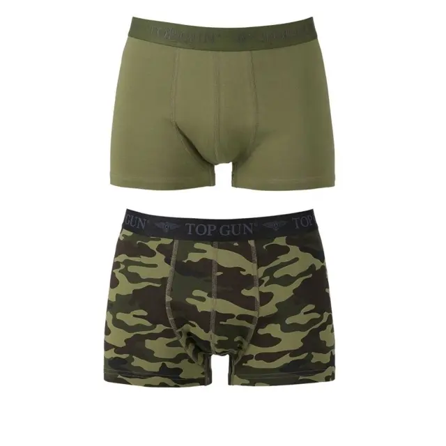 Mil-Tec Boxer Shorts Top Gun (Pack Of 2) Olive/Camo-Ανδρικό Boxer (Σετ 2) Χακί/Παραλλαγή - 06-Χακί-Olive Green