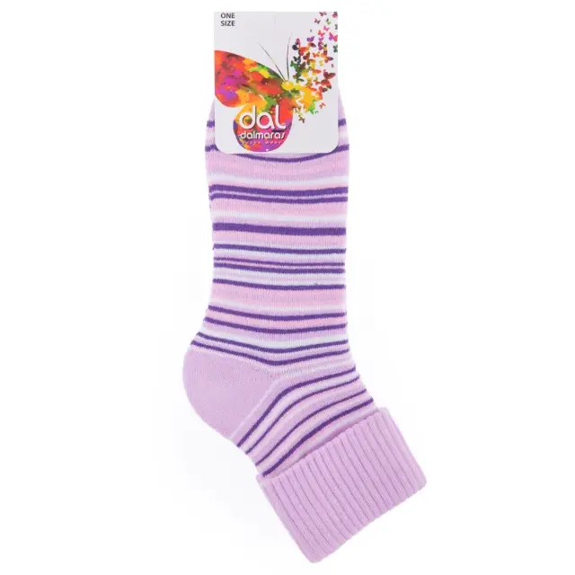 Γυναικείες πετσετέ ριγέ κάλτσες Dalmaras Socks 210 One Size Λιλά