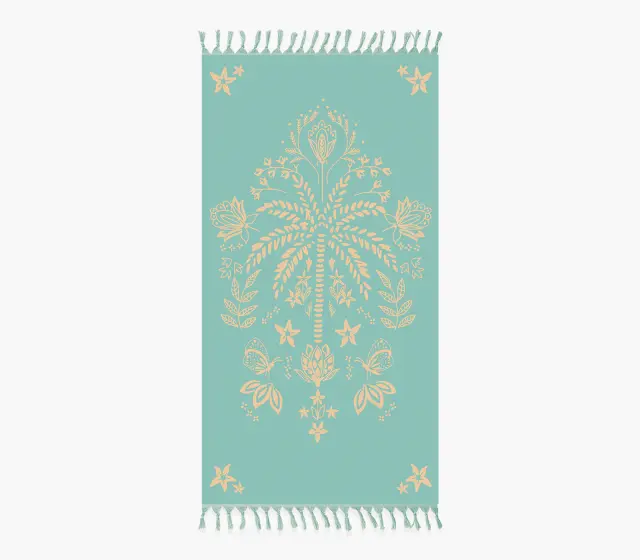 ΠΕΤΣΕΤΑ ΘΑΛΑΣΣΗΣ ORIENTAL 80X160, 100% BAMBAKI - AQUA (039980)