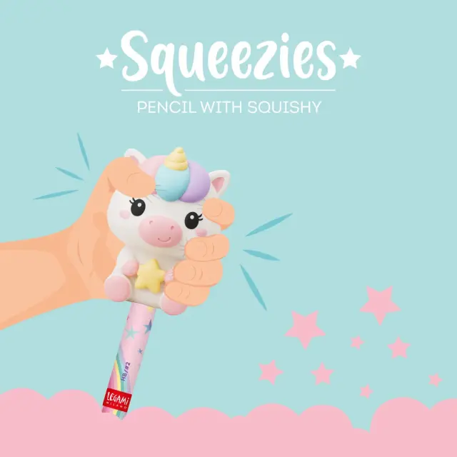 Legami Μολύβι anti-stress / Pencil with Squishy topper: Squeezies (3 σχέδια) Unicorn 2