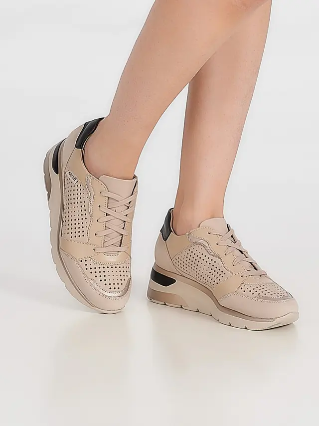Mephisto Sneakers Γυναικείο δέρμα Μπεζ MEP/ELINE PERF NUDE 2