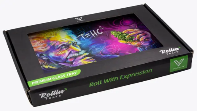 V-Syndicate Γυάλινος Rolling Tray Δίσκος - Einstein T-HC2 - Small (26x16cm) 3