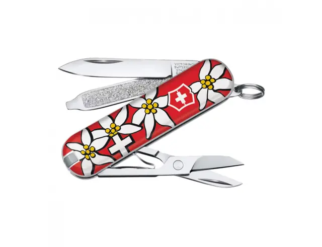 Ελβετικός Σουγιάς Victorinox Classic SD Printed με 7 λειτουργίες και μήκος 5.8cm - Edelweiss0.6223.840