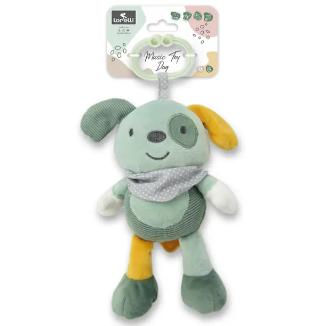 Βελουτέ Κρεμαστό με Μουσική Lorelli Dog Green Natural 10191440009