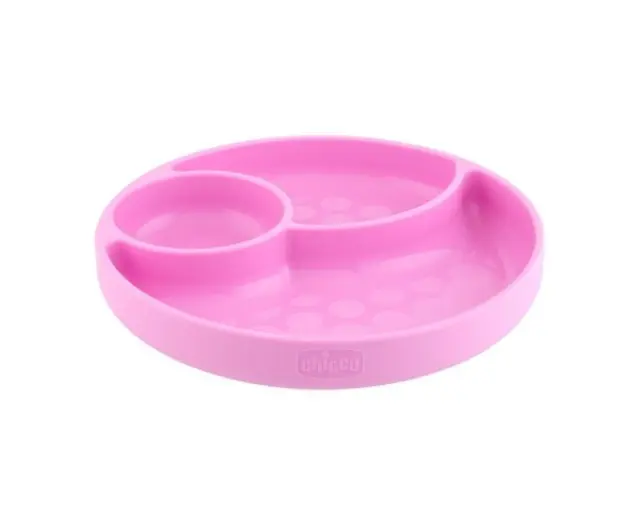 Chicco Πιάτο Φαγητού Σιλικόνης Με Χωρίσματα 12Μ+ Take Eat Easy Pink 00-010216-100 2