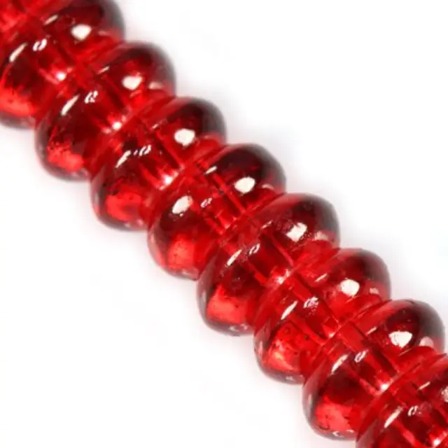 Χάντρα Γυάλινη Rondelle Red 10mm ~60τεμ