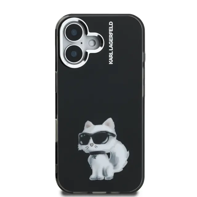 Karl Lagerfeld IML Aquarelle Choupette Case for iPhone 16 Black 3