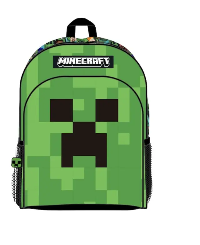 Minecraft Green Face Σχολική Τσάντα Πλάτης με 3 Θήκες 40×30×15 cm