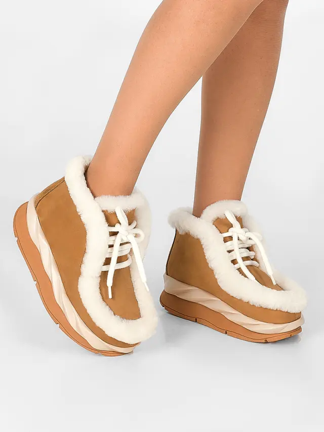 4ccccees Μποτάκια Γυναικείο δέρμα Nubuck Καφέ CES/100107 TAN 2
