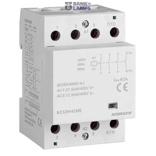 DIN Rail contactor 40A, 4 NO, 230VAC, 3MW, AMPARO