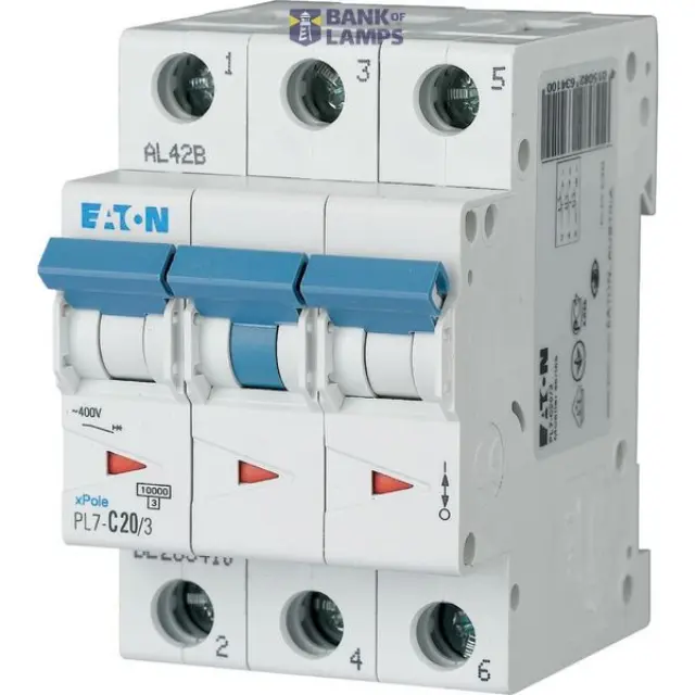 PL7-C20/3 Miniature circuit breaker (MCB), 20 A, 3p, characteristic: C