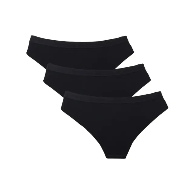 FMS Γυναικείο Slip Classic Cotton Tai - Τριπλό Πακέτο, Χρώμα Μαύρο/Μαύρο/Μαύρο