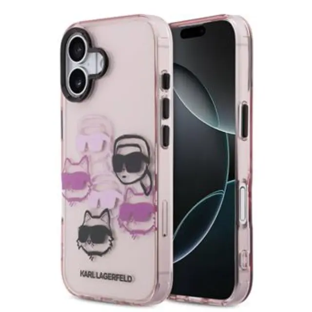 Karl Lagerfeld IML Multi K&CH Heads Case for iPhone 17 Pink